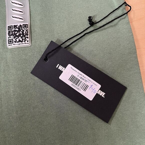 Pleasures Boxy Shirt Small Green UPC Size Tag Los Angeles Streetwear Hype - Picture 5 of 8